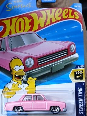 Kids Pink Sedan Toy Car - The Simpsons Hot Wheels  Edition